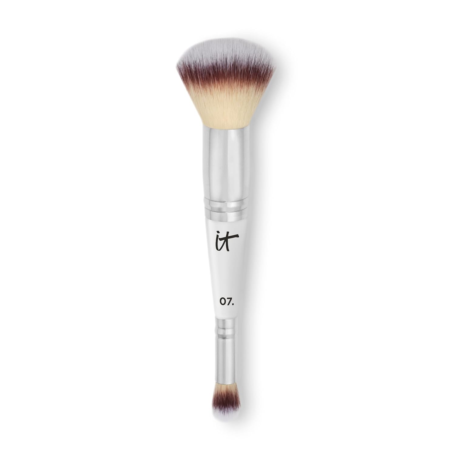 IT Cosmetics Heavenly Luxe Complexion Perfection Brush #7 - Dual-Ended Premium Makeup Brush for Foundation Concealer & Contour, Ultra-Soft Synthetic Fibers, Airbrush Finish, Pro-Hygienic, Cruelty-free