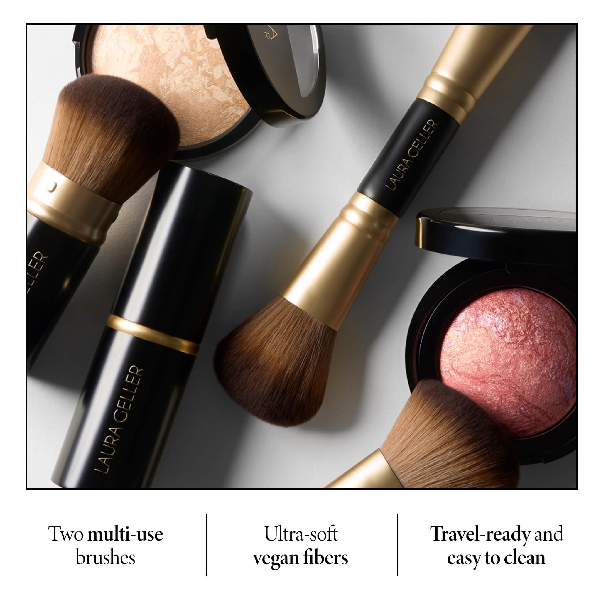 LAURA GELLER NEW YORK Cosmetic Professional Makeup Brushes - Cruelty-Free 02 Retractable Angled Kabuki Brush