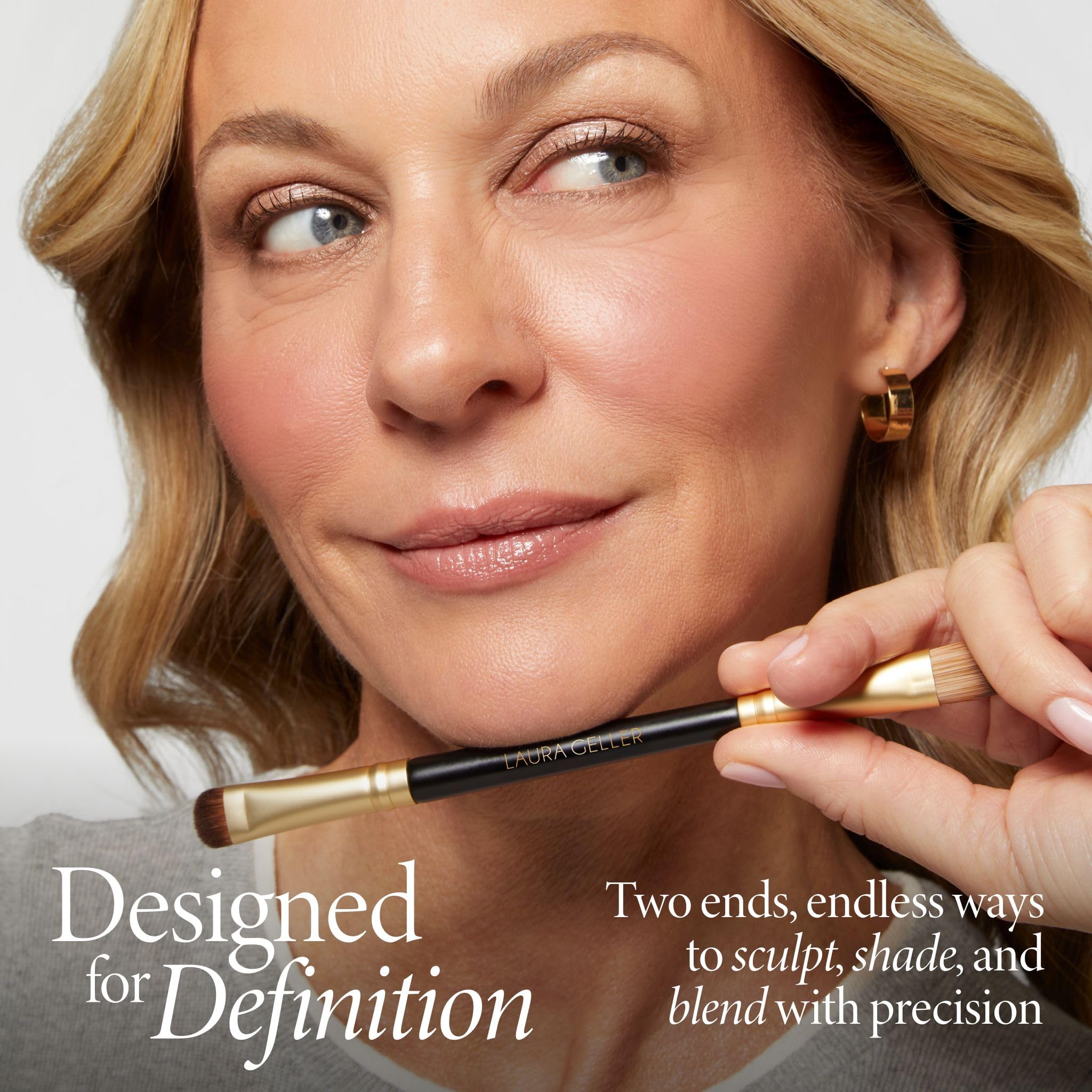 LAURA GELLER NEW YORK Cosmetic Professional Makeup Brushes - Cruelty-Free 02 Retractable Angled Kabuki Brush