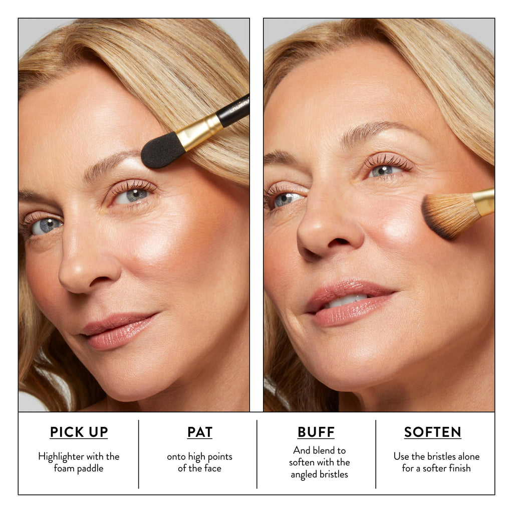 LAURA GELLER NEW YORK Cosmetic Professional Makeup Brushes - Cruelty-Free 02 Retractable Angled Kabuki Brush