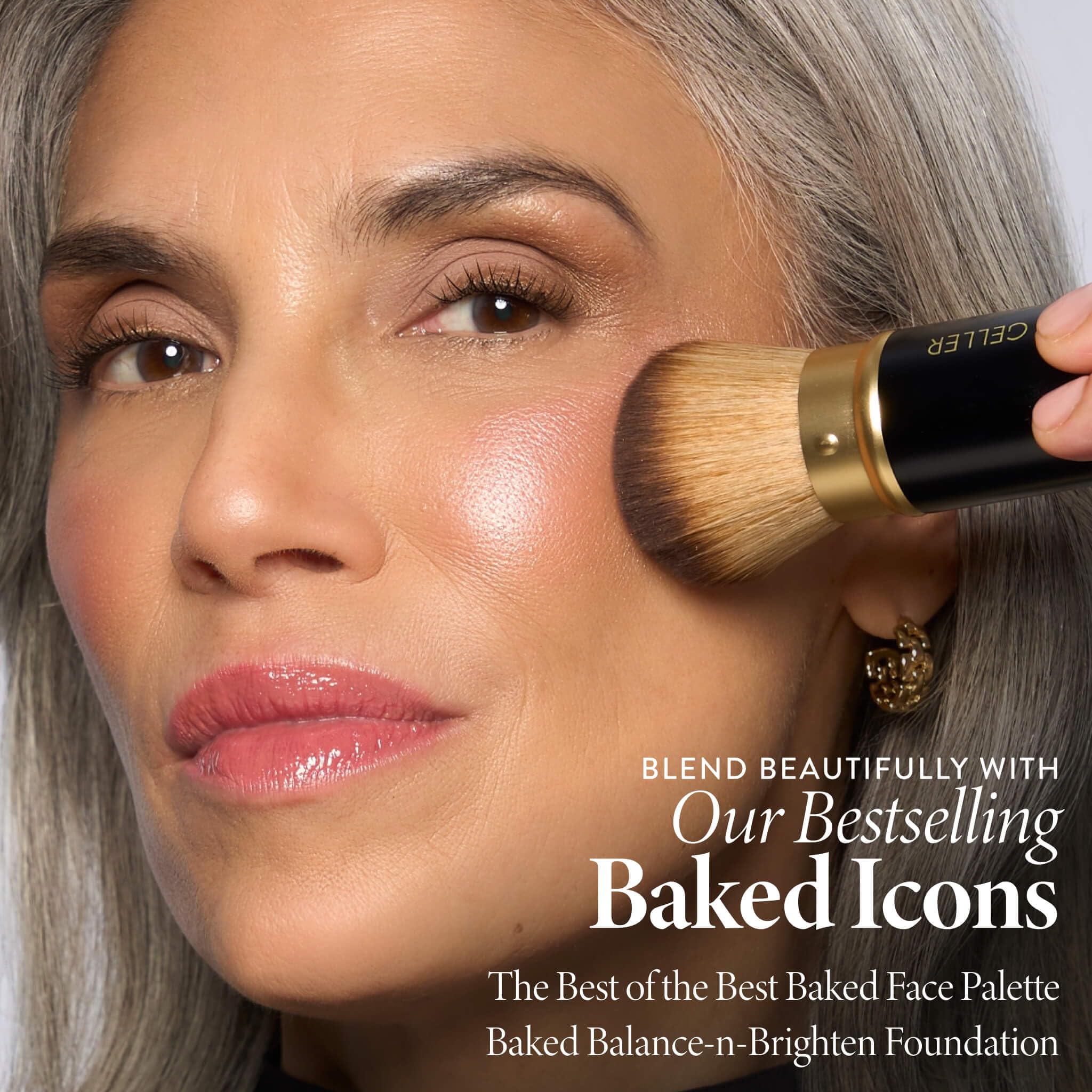 LAURA GELLER NEW YORK Cosmetic Professional Makeup Brushes - Cruelty-Free 02 Retractable Angled Kabuki Brush